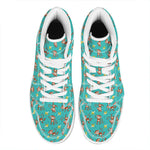 Banana And Monkey Pattern Print High Top Leather Sneakers