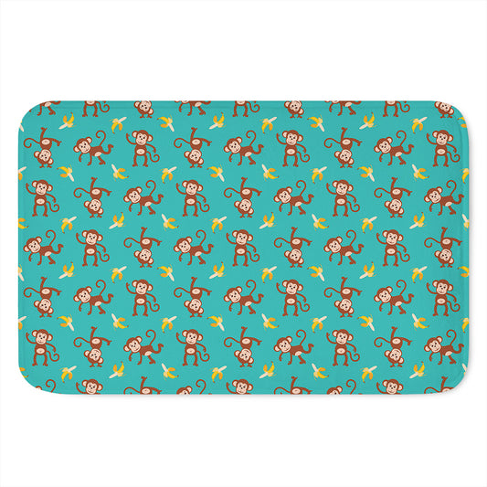Banana And Monkey Pattern Print Indoor Door Mat