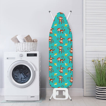Banana And Monkey Pattern Print Ironing Board Cover