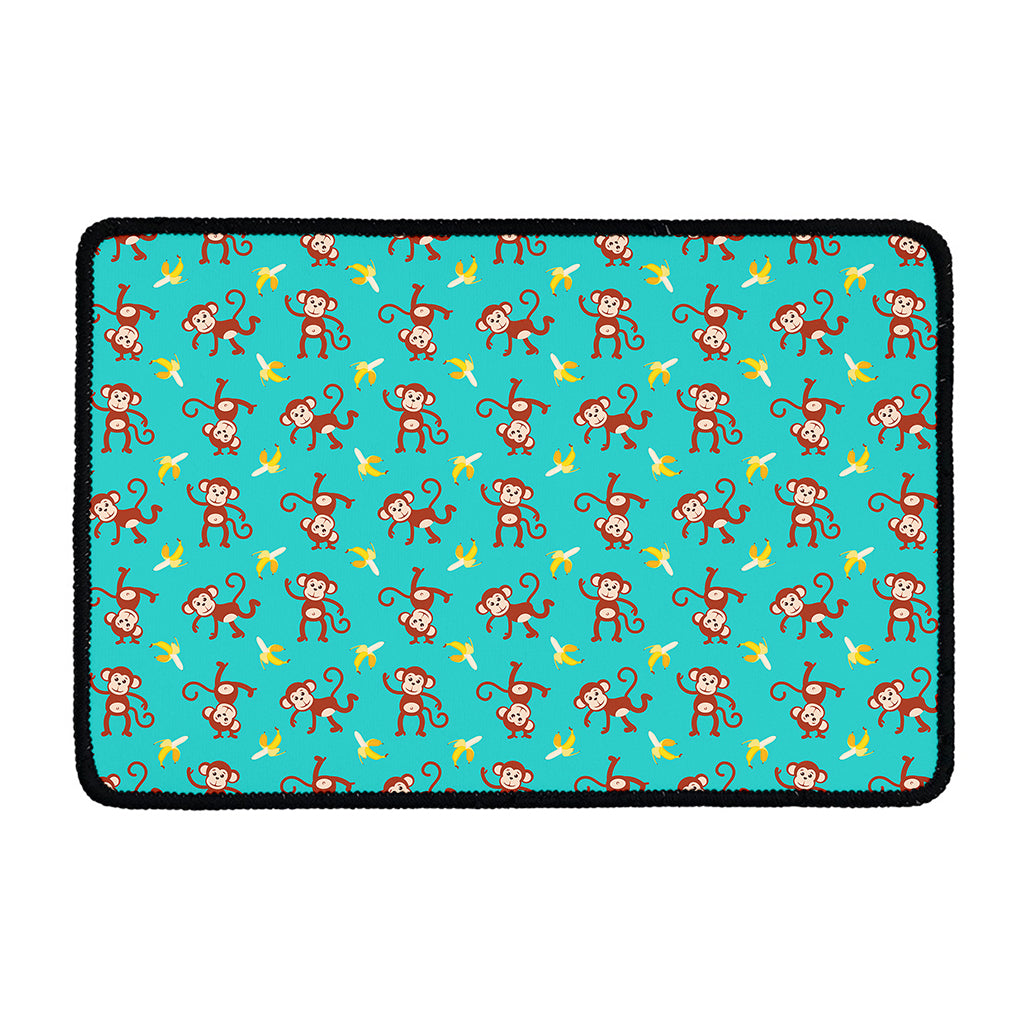 Banana And Monkey Pattern Print Kitchen Mat