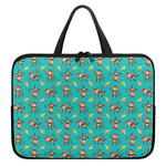 Banana And Monkey Pattern Print Laptop Sleeve With Handle