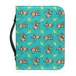 Banana And Monkey Pattern Print Leather Bible Cover