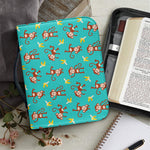 Banana And Monkey Pattern Print Leather Bible Cover