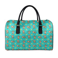 Banana And Monkey Pattern Print Leather Duffel Bag