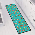 Banana And Monkey Pattern Print Long Kitchen Mat