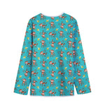 Banana And Monkey Pattern Print Long Sleeve Short Coat