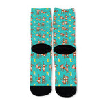 Banana And Monkey Pattern Print Long Socks