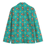 Banana And Monkey Pattern Print Men's Blazer