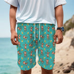 Banana And Monkey Pattern Print Men's Cargo Shorts
