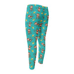 Banana And Monkey Pattern Print Men's Compression Pants