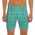 Banana And Monkey Pattern Print Men's Long Boxer Briefs