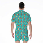 Banana And Monkey Pattern Print Men's Rompers