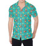 Banana And Monkey Pattern Print Men's Shirt