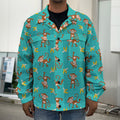 Banana And Monkey Pattern Print Men's Shirt Jacket