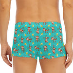 Banana And Monkey Pattern Print Men's Short Boxer Briefs