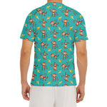 Banana And Monkey Pattern Print Men's Short Sleeve Rash Guard