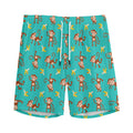 Banana And Monkey Pattern Print Men's Athletic Shorts