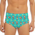 Banana And Monkey Pattern Print Men's Triangle Swim Briefs