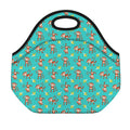 Banana And Monkey Pattern Print Neoprene Lunch Bag