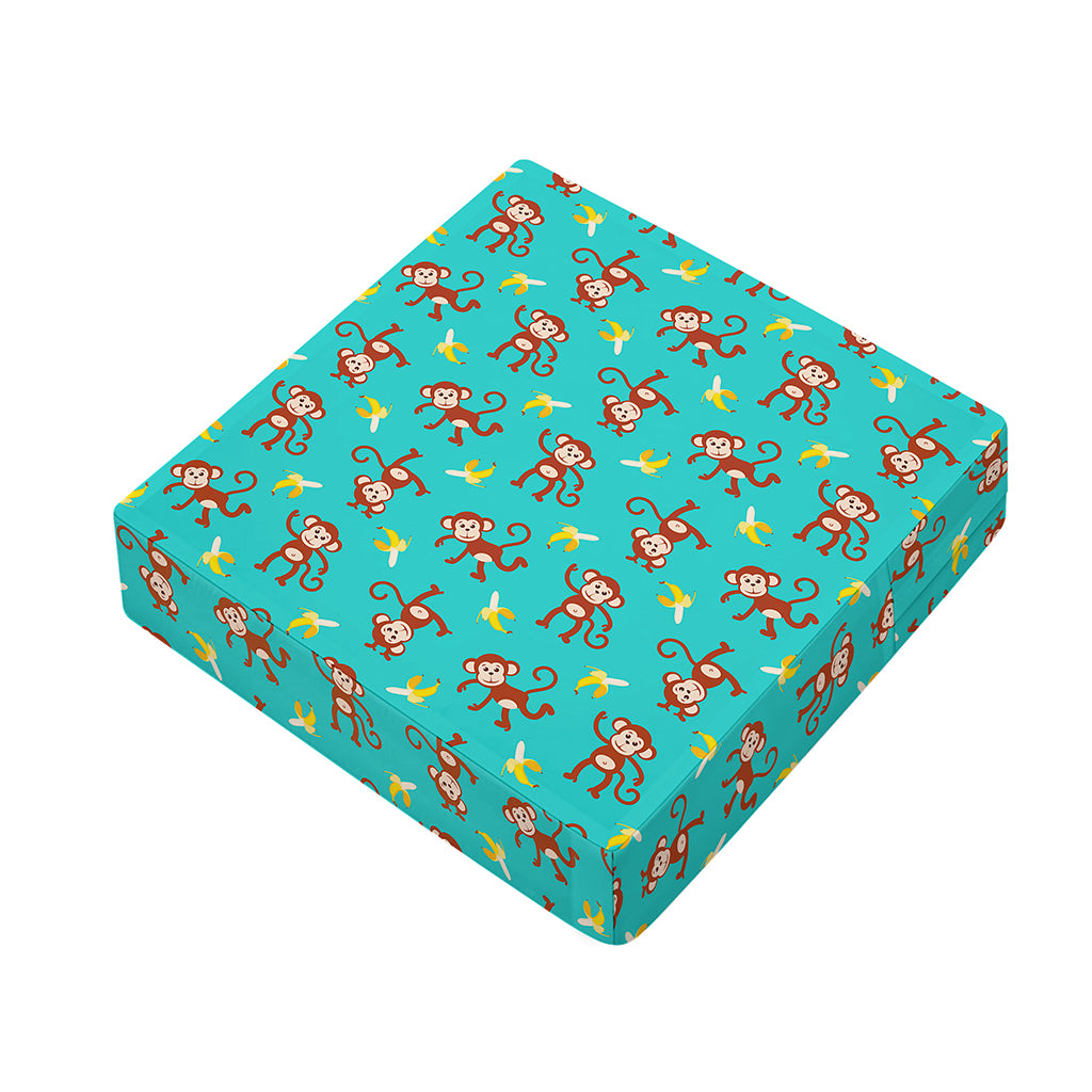 Banana And Monkey Pattern Print Outdoor Seat Cushion Cover