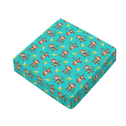 Banana And Monkey Pattern Print Outdoor Seat Cushion Cover