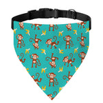 Banana And Monkey Pattern Print Over The Collar Dog Bandana