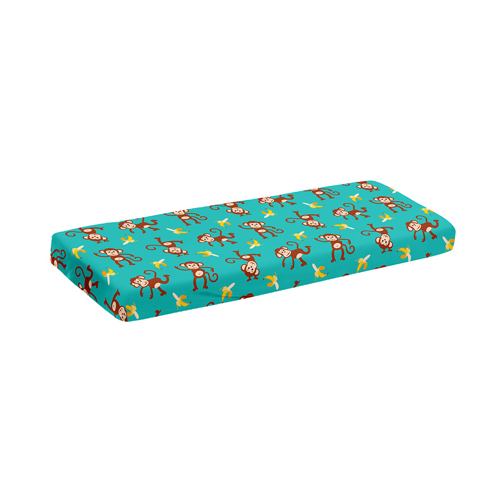 Banana And Monkey Pattern Print Piano Keyboard Cover