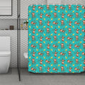 Banana And Monkey Pattern Print Polyester Shower Curtain