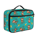 Banana And Monkey Pattern Print Portable Lunch Bag