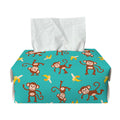Banana And Monkey Pattern Print Rectangle Tissue Box Cover