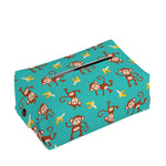 Banana And Monkey Pattern Print Rectangle Tissue Box Cover