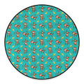 Banana And Monkey Pattern Print Round Floor Mat