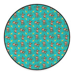 Banana And Monkey Pattern Print Round Floor Mat