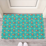 Banana And Monkey Pattern Print Rubber Doormat