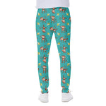 Banana And Monkey Pattern Print Scuba Joggers