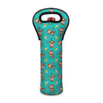 Banana And Monkey Pattern Print Single Neoprene Wine Tote