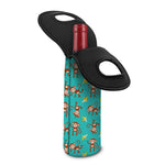 Banana And Monkey Pattern Print Single Neoprene Wine Tote