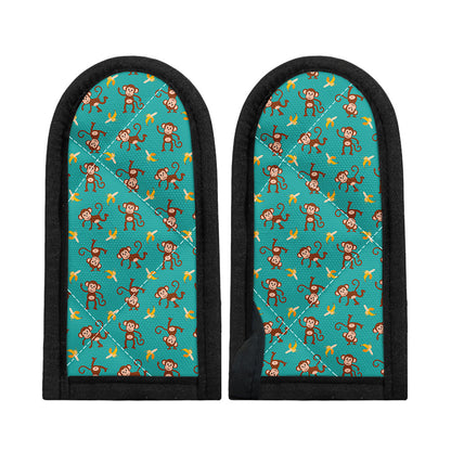 Banana And Monkey Pattern Print Skillet Handle Cover