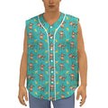 Banana And Monkey Pattern Print Sleeveless Baseball Jersey