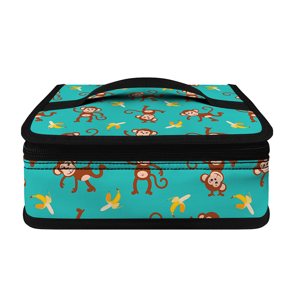 Banana And Monkey Pattern Print Small Lunch Bag
