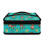 Banana And Monkey Pattern Print Small Lunch Bag