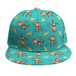 Banana And Monkey Pattern Print Snapback Cap