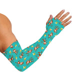 Banana And Monkey Pattern Print Sun Protection Arm Sleeves