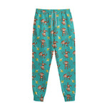 Banana And Monkey Pattern Print Sweatpants