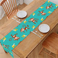 Banana And Monkey Pattern Print Table Runner