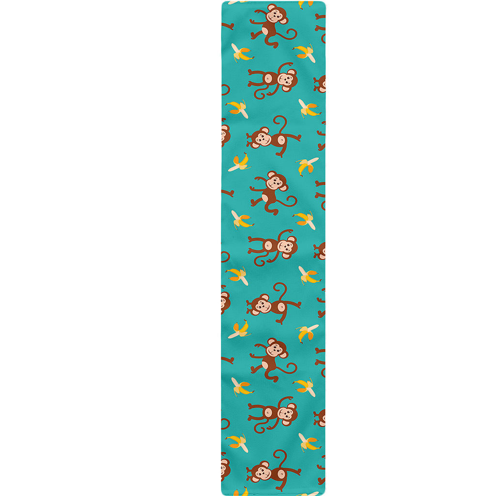 Banana And Monkey Pattern Print Table Runner