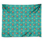 Banana And Monkey Pattern Print Tapestry