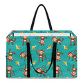 Banana And Monkey Pattern Print Utility Tote Bag