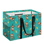 Banana And Monkey Pattern Print Utility Tote Bag