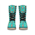 Banana And Monkey Pattern Print Winter Boots